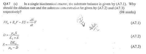 Solved In A Single Biochemical Reactor The Subs SolutionInn