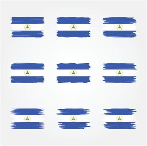 Pincel De Bandeira Da Nicarágua Bandeira Nacional 9228038 Vetor No Vecteezy