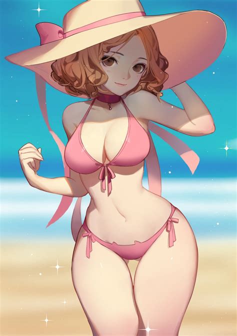 Songjikyo Persona Okumura Haru Bikini Cleavage Swimsuits Hot Sex Picture