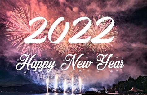 Happy New Year 2022 with Fireworks Background Stock Photo - Image of ...