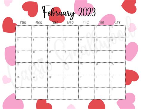 Cute Free Printable Monthly Calendar 2023 Cassie Smallwood