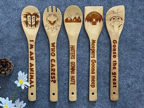 The Muppets Wooden Spoon The Muppets Wood Burned Wooden Etsy