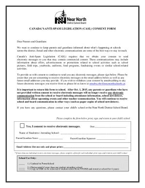 Fillable Online Canada S Anti Spam Legislation Casl Consent Form Fax