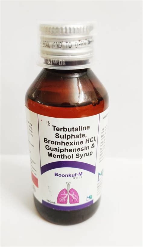 Bromhexine Hydrochloride Mg Terbutaline Sulphate Mg Guaiphenesin