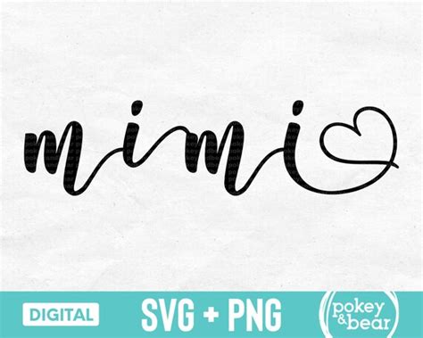 Mimi Svg Mimi Heart Svg Mimi Shirt Svg Mother's Day - Etsy