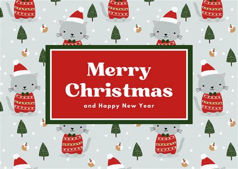 Free Cat Christmas Card Templates To Edit And Print Canva