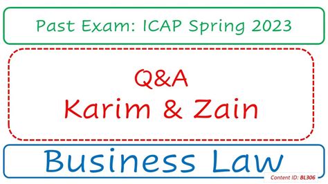 Q A Karim Zain ICAP Spring 2023 Business Law BL306 YouTube