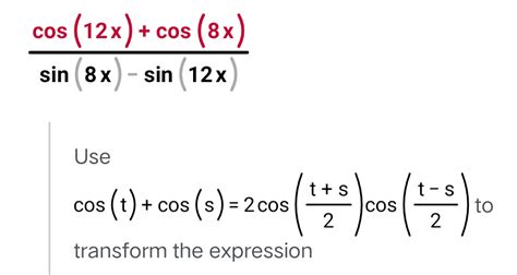 Solved 9 12 Simplify The Trigonometric Expression Cos 12x Cos