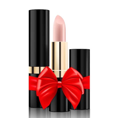 Premium Vector Lipstick With A Red Ribbon And Bow Isolated On White