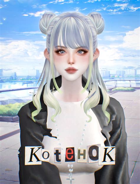 Hair⭐068 Kotehok On Patreon Sims 4 Anime Sims 4 Sims 4 Custom Content