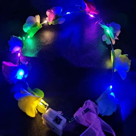 5 Coronas Diademas Flores Luminosas Led Fiesta Boda Xv Años en venta en