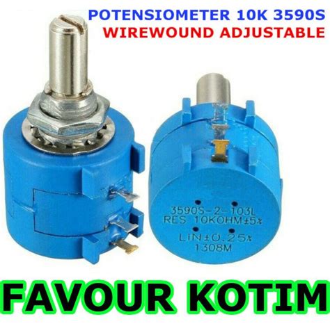 Jual POTENSIOMETER 10K OHM WIREWOUND MULTITURN RESISTOR 3590S AK81