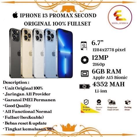 Jual Iphone 13 Pro Max 128gb 256gb 512gb 1tb Second Original 100 Fullset Shopee Indonesia