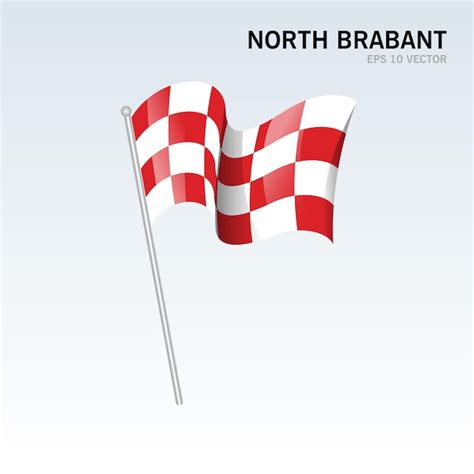 Premium Vector | Waving flag of north brabant provinces of netherlands isolated on gray background