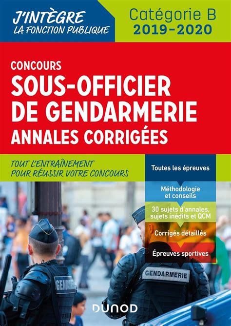 Concours Sous officier de gendarmerie Annales corrigées Concours