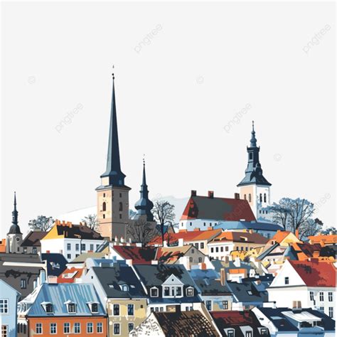 Tallinn Skyline With Gray Buildings Blue Sky And Copy Space Tallinn