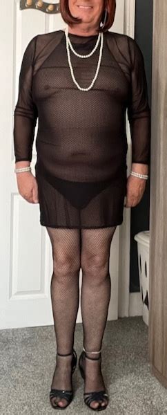 MATURE CROSSDRESSER TVROSE BLACK FISHNET BODYSTOCKING Pics XHamster