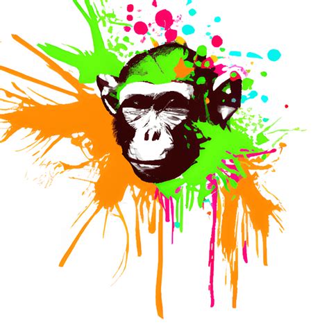 Kleur: Splat Monkey Graphic · Creative Fabrica