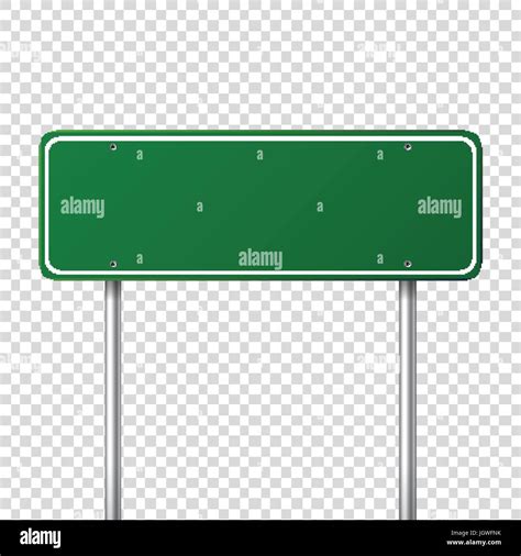 Road Green Traffic Sign Blank Board With Place For Text Mockup