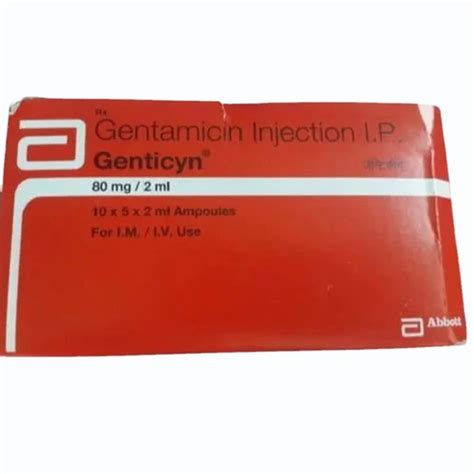 Genticyn 80mg Gentamicin Injection At Rs 100box In Surat Id