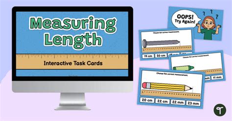 Measuring Length Interactive Task Cards Teach Starter