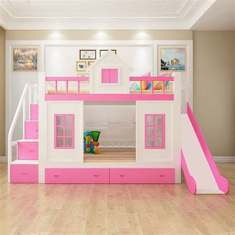 Experience adventure and fun in the nursery: Loft beds with slide and ...