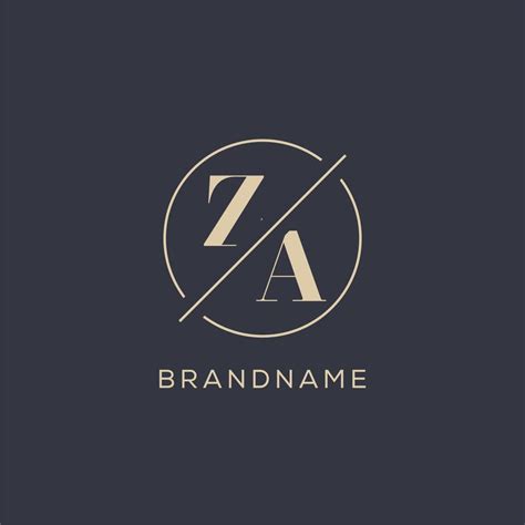 Initial Letter ZA Logo With Simple Circle Line Elegant Look Monogram