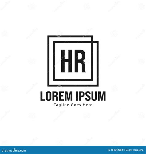 Initial Hr Logo Template With Modern Frame Minimalist Hr Letter Logo