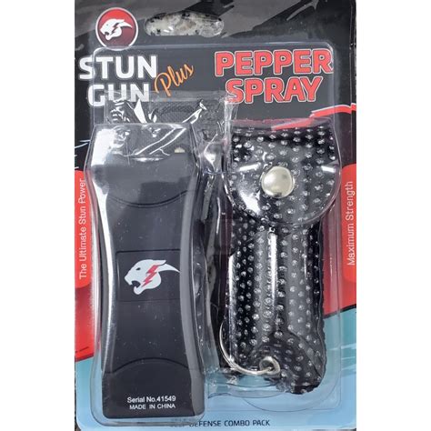 Mini Stun Gun And Pepper Spray Combo For Self Defense Blac