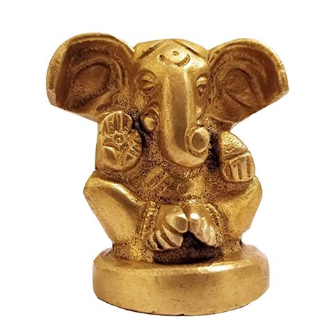 Buy Guru Jee™ Brass Idol Long Ear Ganesha Small Ganpati Bappa Ganesh Jee Statue Murti For Pooja