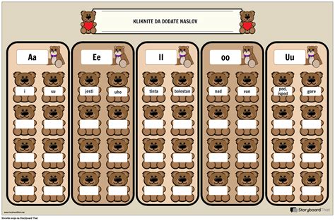 POSTER S TEMOM MEDVJEDA SIGHT WORDS Storyboard