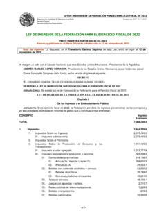 Ley de Ingresos de la Federación para el Ejercicio Fiscal ley de