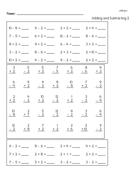 Adding And Subtracting 2 Within 10