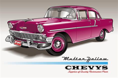 Chevy Door Sedan Plum Purple Car Poster Mh