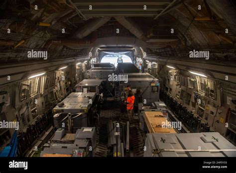 Airmen Assigned To The Th Air Mobility Squadron Prepare To Unload