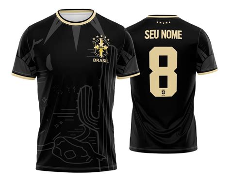 Camisa Sele O Brasileira Preta Escolha O Nome E O Numero Sportiza