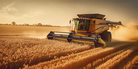 Premium AI Image | wheat harvester machine