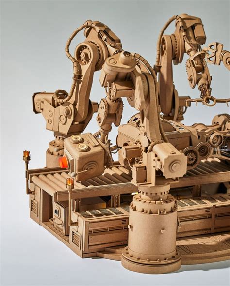 A Plant Overruns An Incredibly Intricate Cardboard Universe For Robots