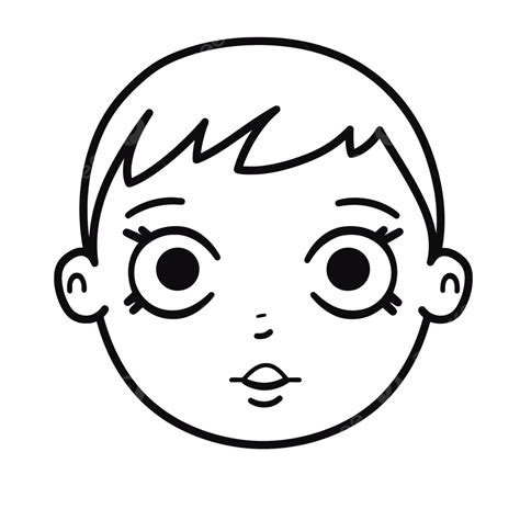 El Rostro De Un Niño Con Ojos Grandes Esboza Un Dibujo Vector Png Dibujo De Cara Maquillada