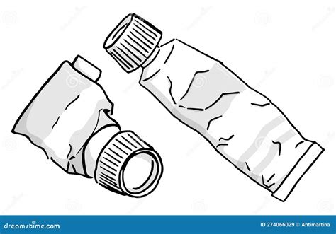 Vector Illustration Of A Hand Drawn Paint Tubes Stock Vector