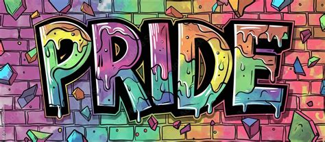 Pride Text Graffiti LGBT Pride Banner Colorful Gay Pride LGBT