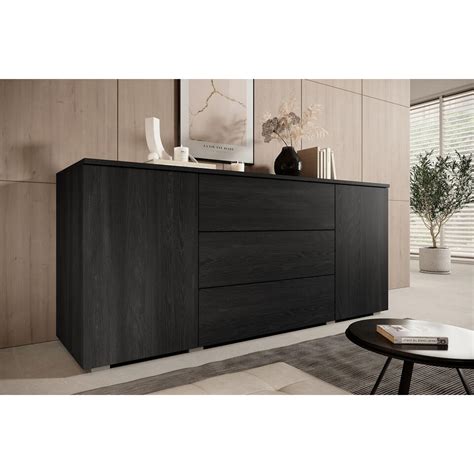 Meubella Dressoir Pure Zwart Eiken 150 Cm Leen Bakker