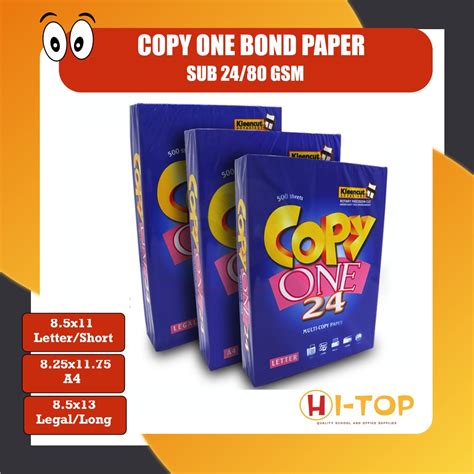 Copy One Bond Paper L Short Long A L Sub Gsm L Inkjet Paper L