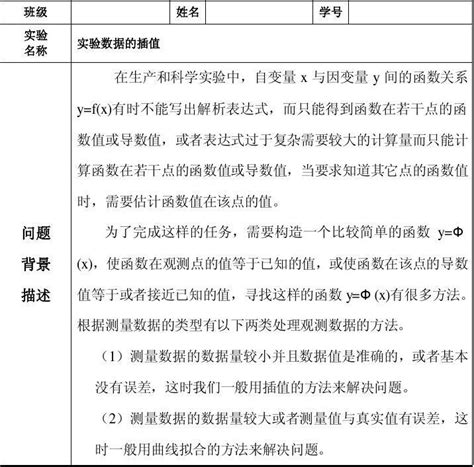 数学实验报告12word文档在线阅读与下载免费文档