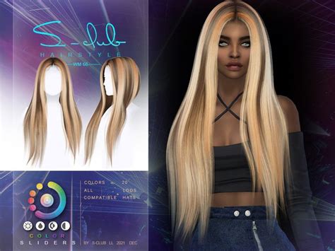 The Sims Resource Straight Long Highlight Hair Nadia By S Club Sims Hair Sims 4 Hair Male