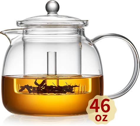 Amazon Glass Teapot With Infuser And Lid 46 Fl Oz 1350ml Heat