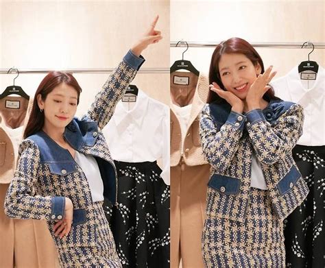 Park Shin Hye Showed Off An Elegant Tweed And Denims Lovely Two Piece