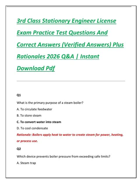 Engineer Class 3 Exam Questions
