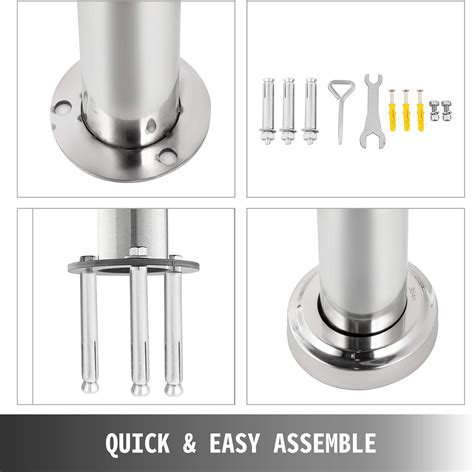 Happybuy Step Handrail Stainless Steel Stair Railing Step For