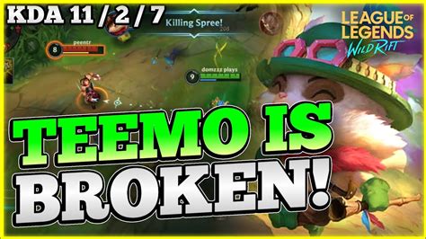 Teemo Is Broken Teemo Best Build [ Teemo Wild Rift Gameplay ] Youtube